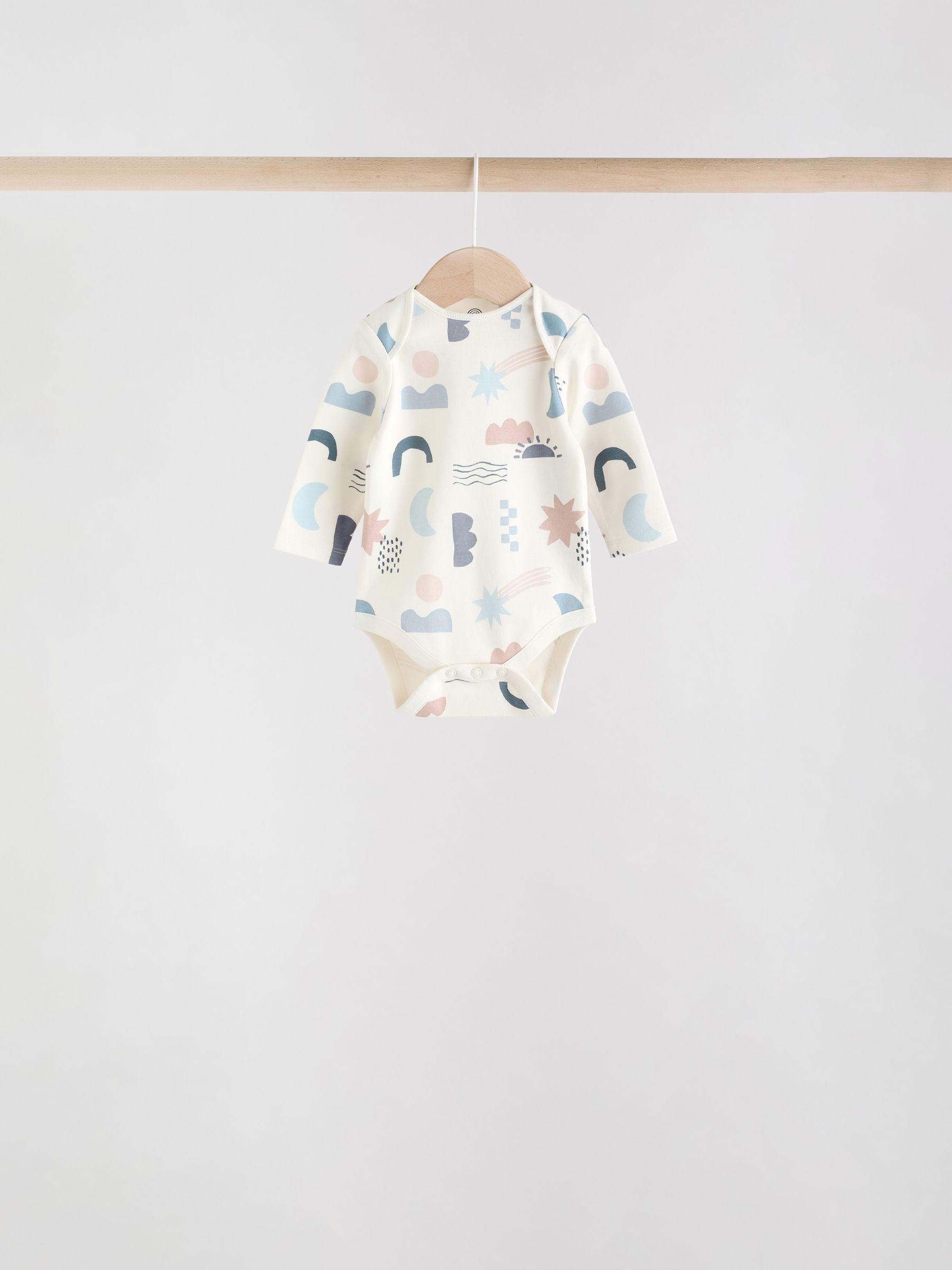 Blue Baby Long Sleeve Bodysuits 5 Pack image 2