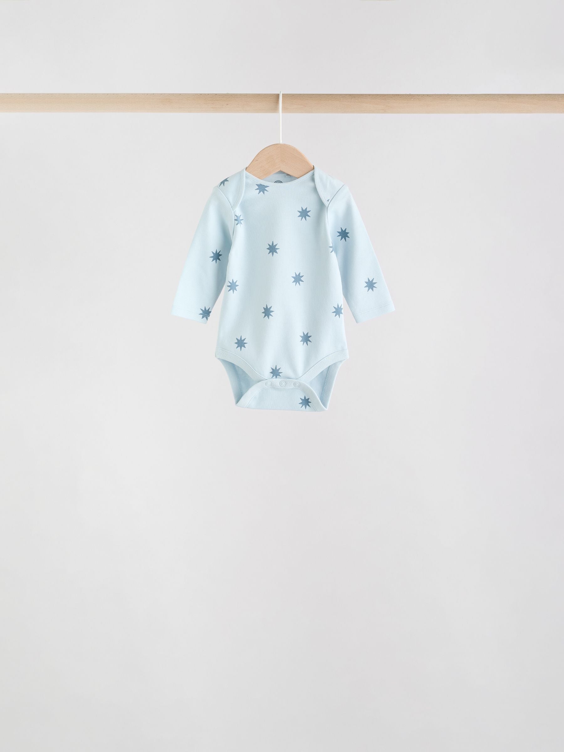 Blue Baby Long Sleeve Bodysuits 5 Pack image 3