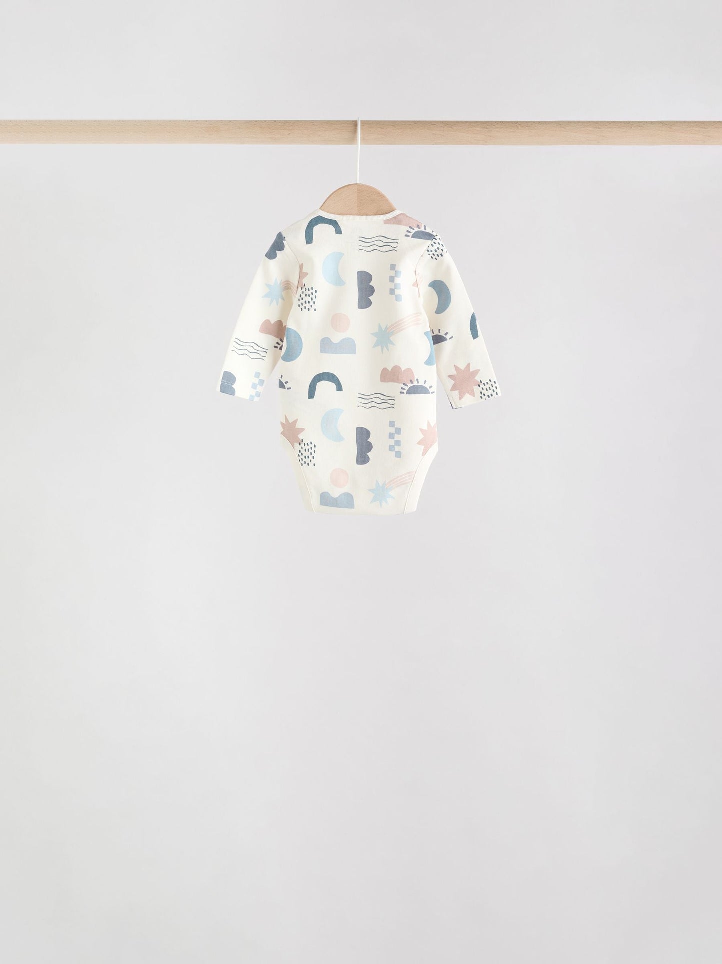 Blue Baby Long Sleeve Bodysuits 5 Pack image 8