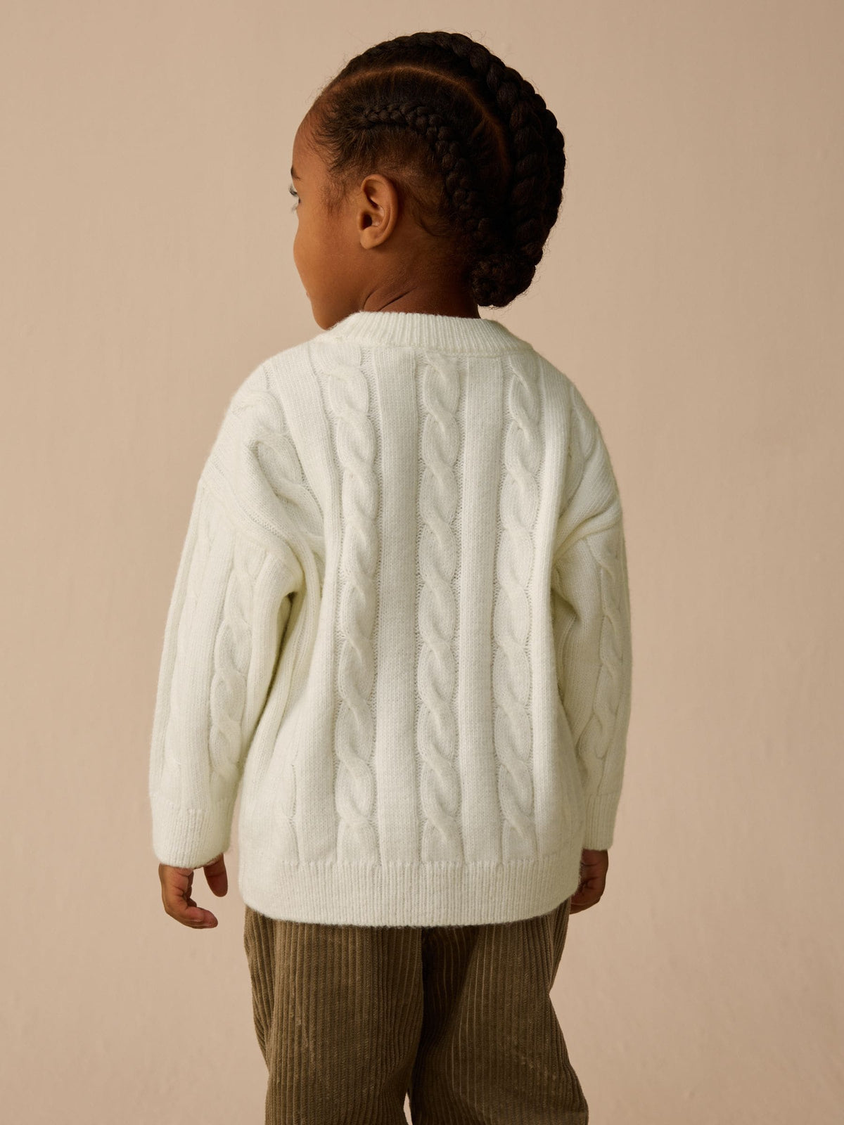 Ecru White Cable Knit Crew Neck Jumper (3mths-7yrs) - image 4