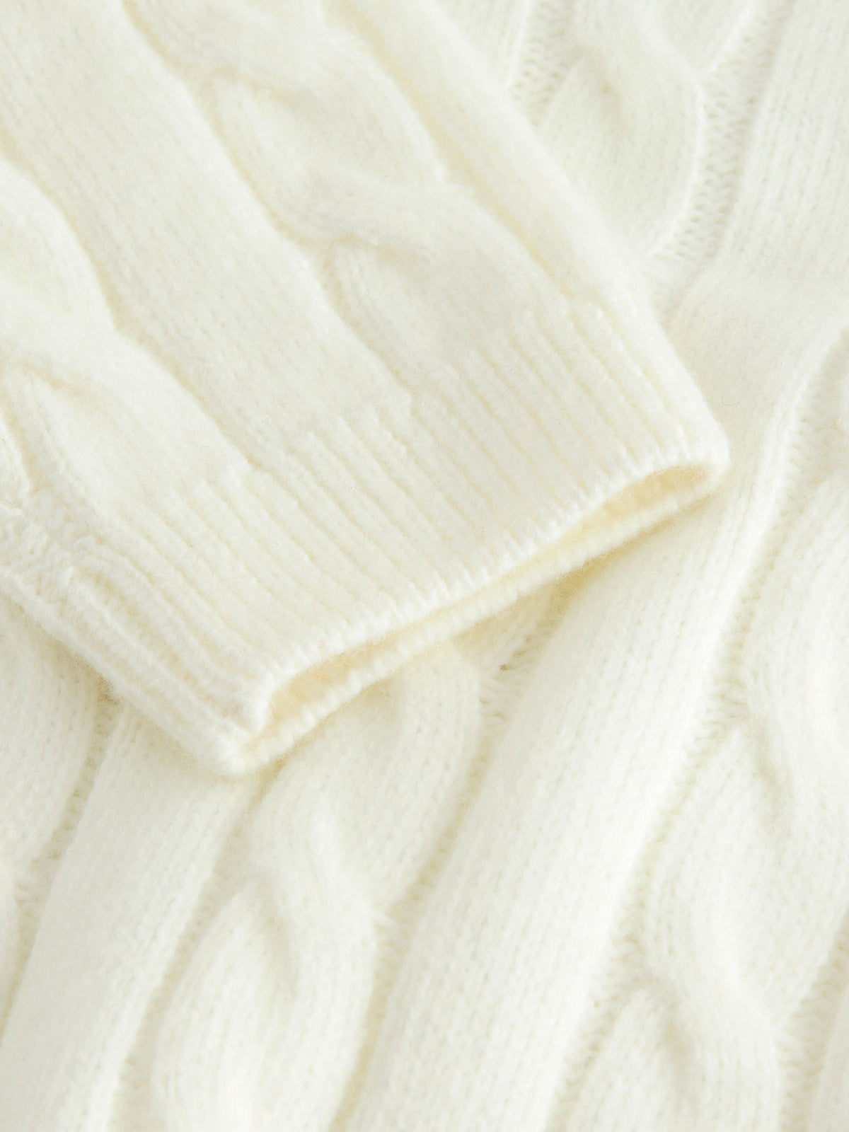 Ecru White Cable Knit Crew Neck Jumper (3mths-7yrs) - image 8