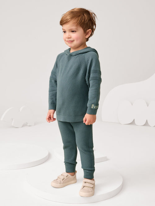 Blue Knitted Hoodie and Jogger Set (3mths-7yrs) image 1