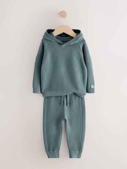 Blue Knitted Hoodie and Jogger Set (3mths-7yrs) image 5