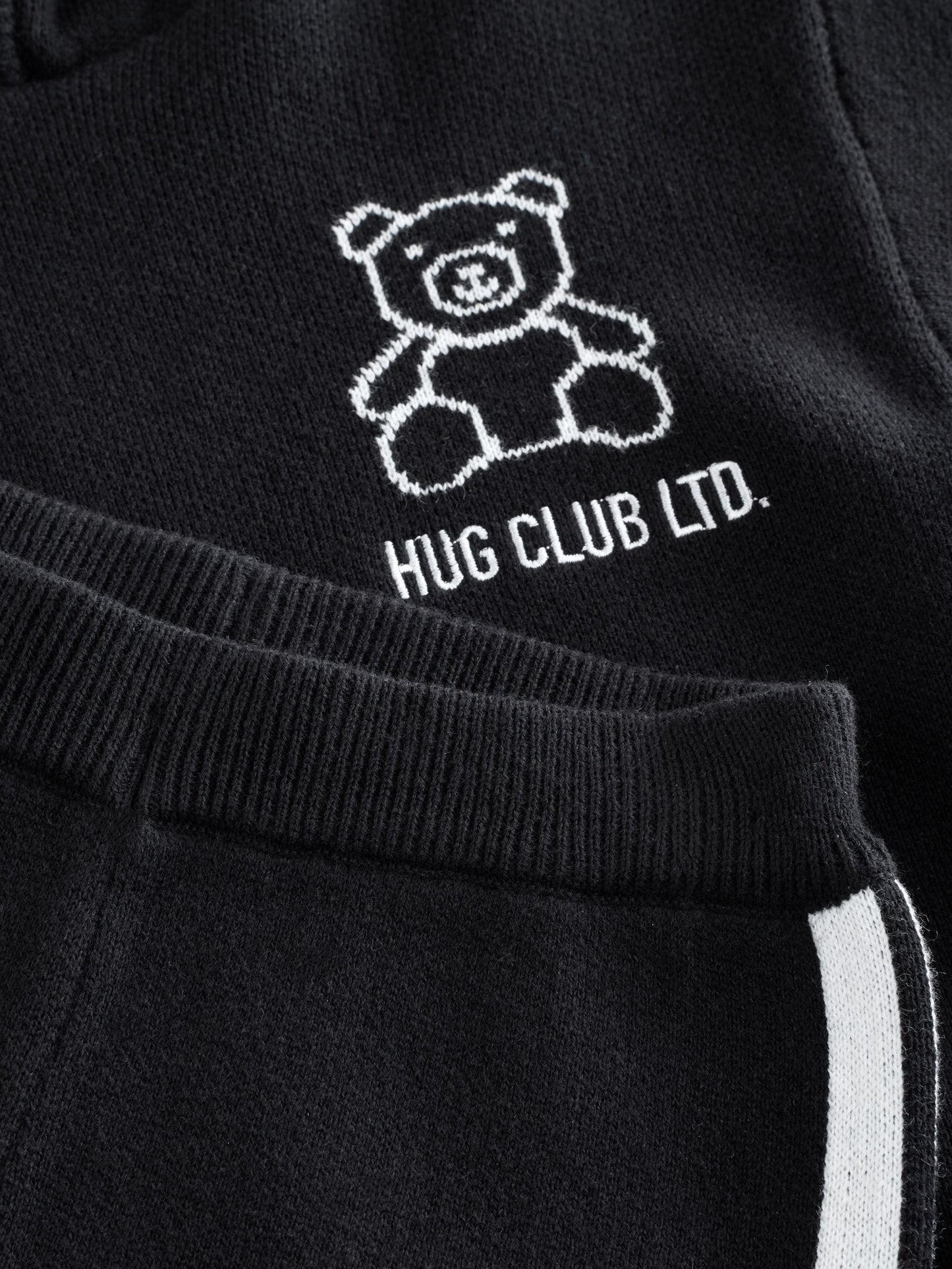 Black/White Bear Knitted Hoodie and Joggers Set (3mths-7yrs)