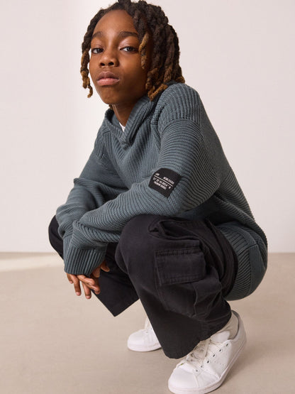 Dsiney Kidz - Blue Utility Knitted Hoodie (3-16yrs) image 4