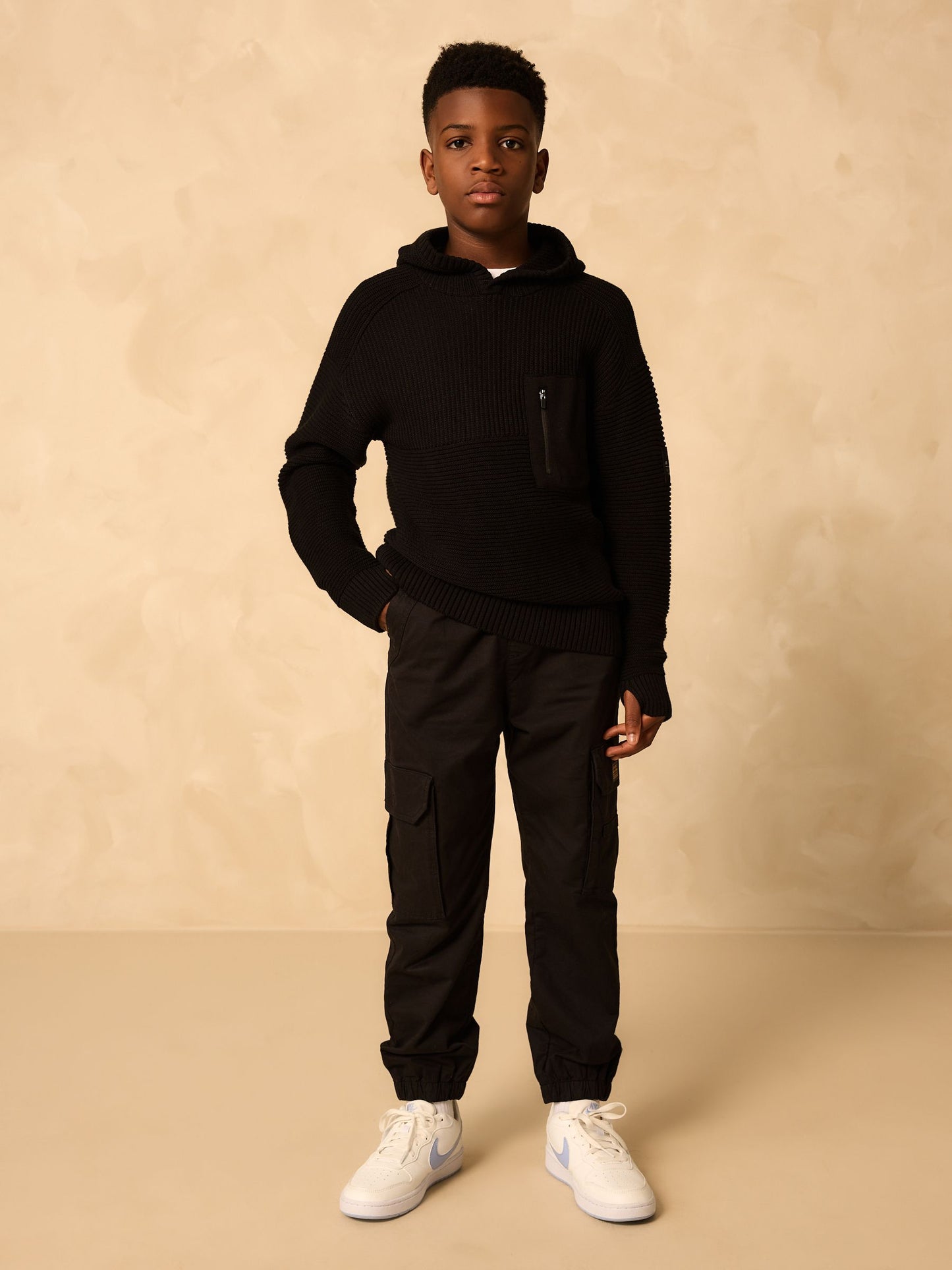 Dsiney Kidz - Black Utility Knitted Hoodie (3-16yrs) image 2