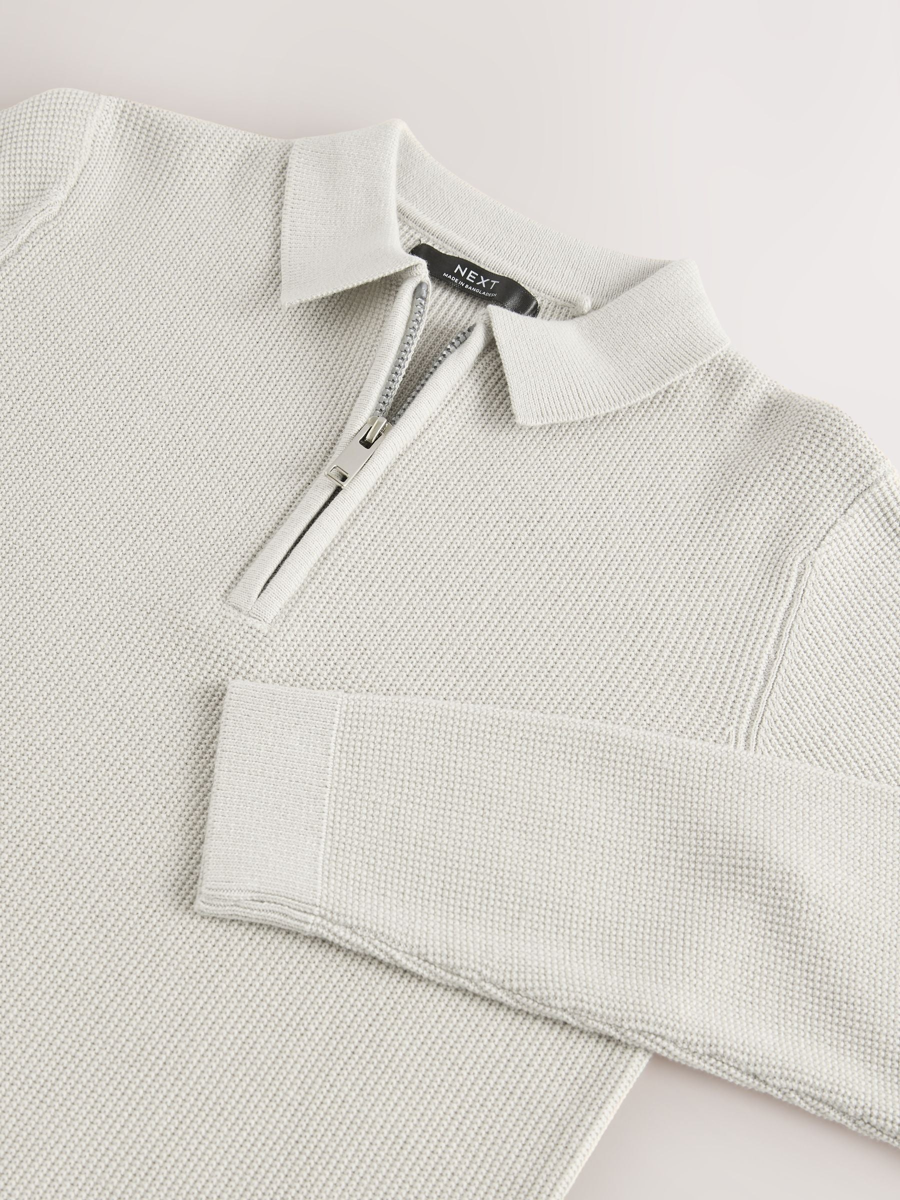Dsiney Kidz - Grey Long Sleeve Zip Neck Knitted Polo Shirt (3-16yrs) image 9