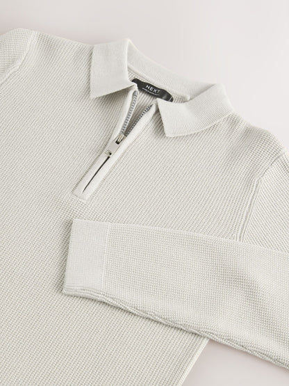 Dsiney Kidz - Grey Long Sleeve Zip Neck Knitted Polo Shirt (3-16yrs) image 9