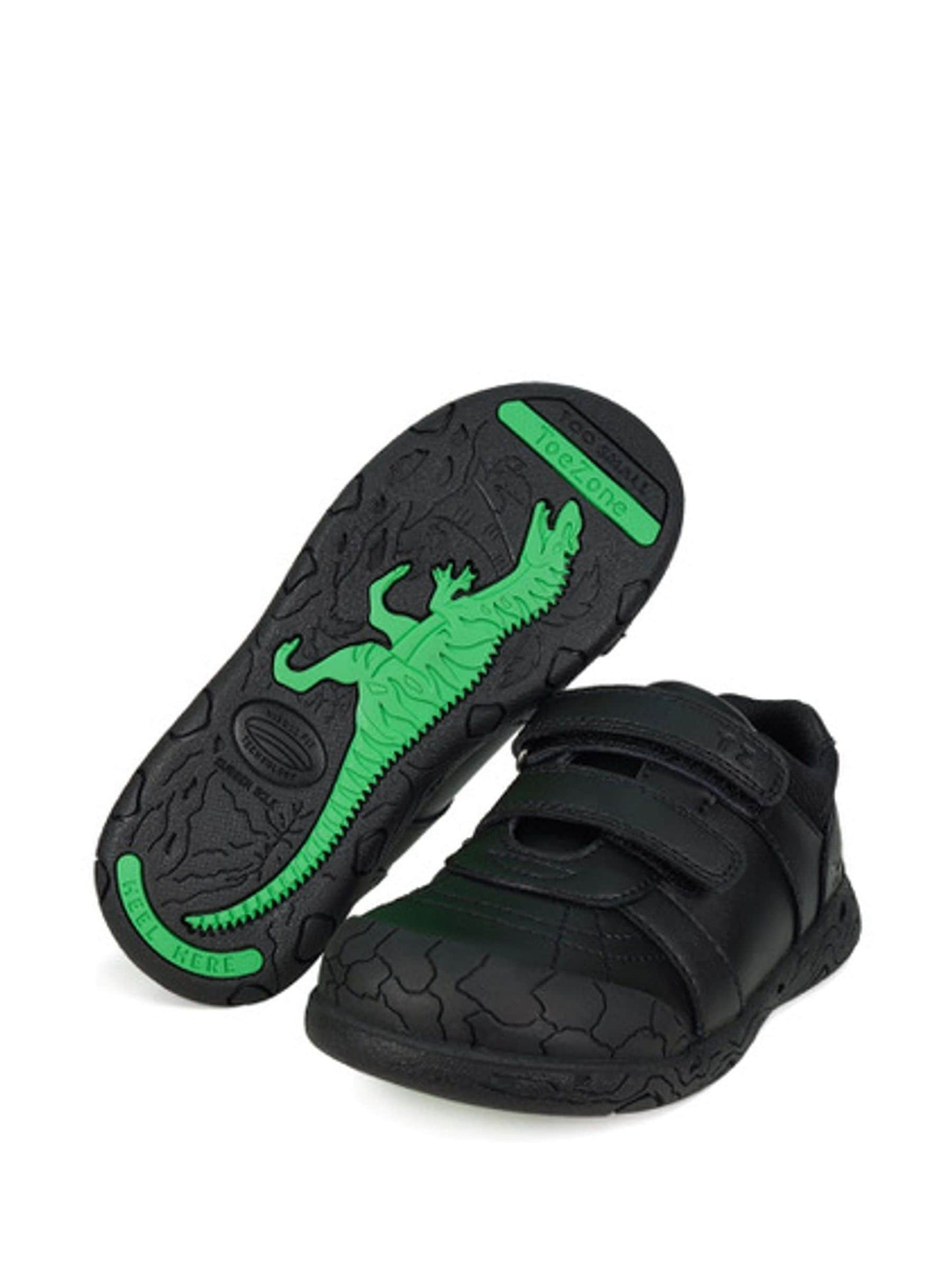 Toezone Black Dex Dinosaur Print School Shoes image 4