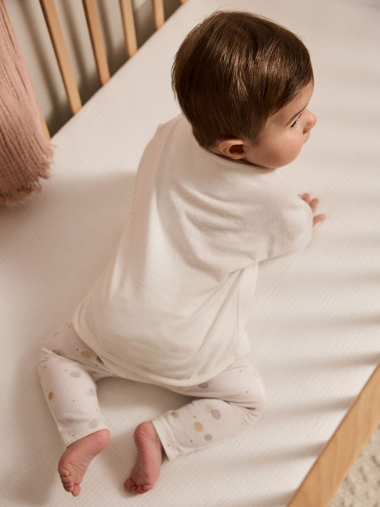 White Delicate Safari Top and Leggings Baby Set (0mths-2yrs) image 2