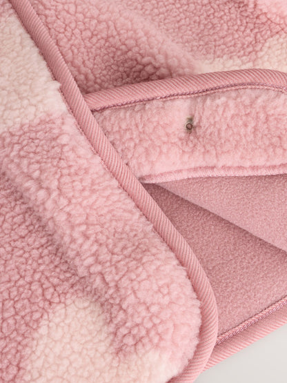 Pink Tonal Heart Printed Borg Baby Jacket (0mths-2yrs)