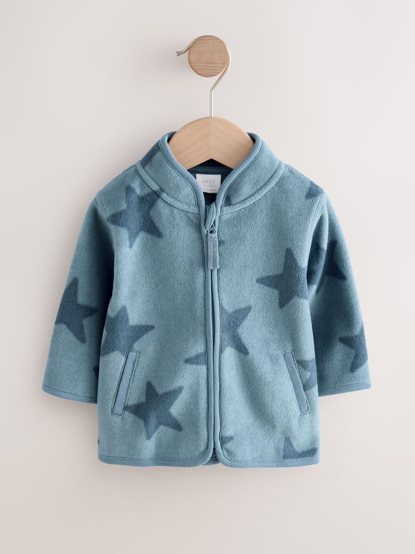 Blue Tonal Star Micro Fleece Baby Zip Jacket (0mths-2yrs)