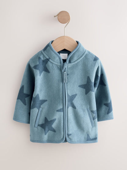 Blue Tonal Star Micro Fleece Baby Zip Jacket (0mths-2yrs)
