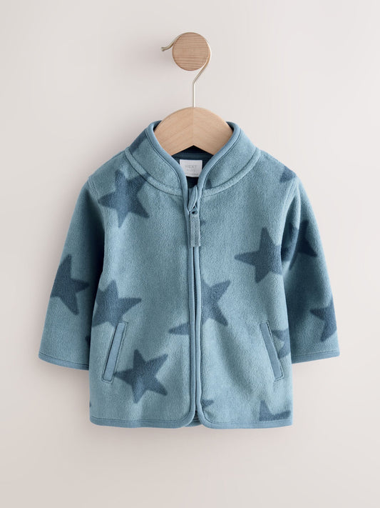Blue Tonal Star Micro Fleece Baby Zip Jacket (0mths-2yrs)