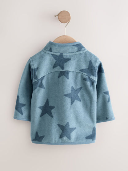 Blue Tonal Star Micro Fleece Baby Zip Jacket (0mths-2yrs)