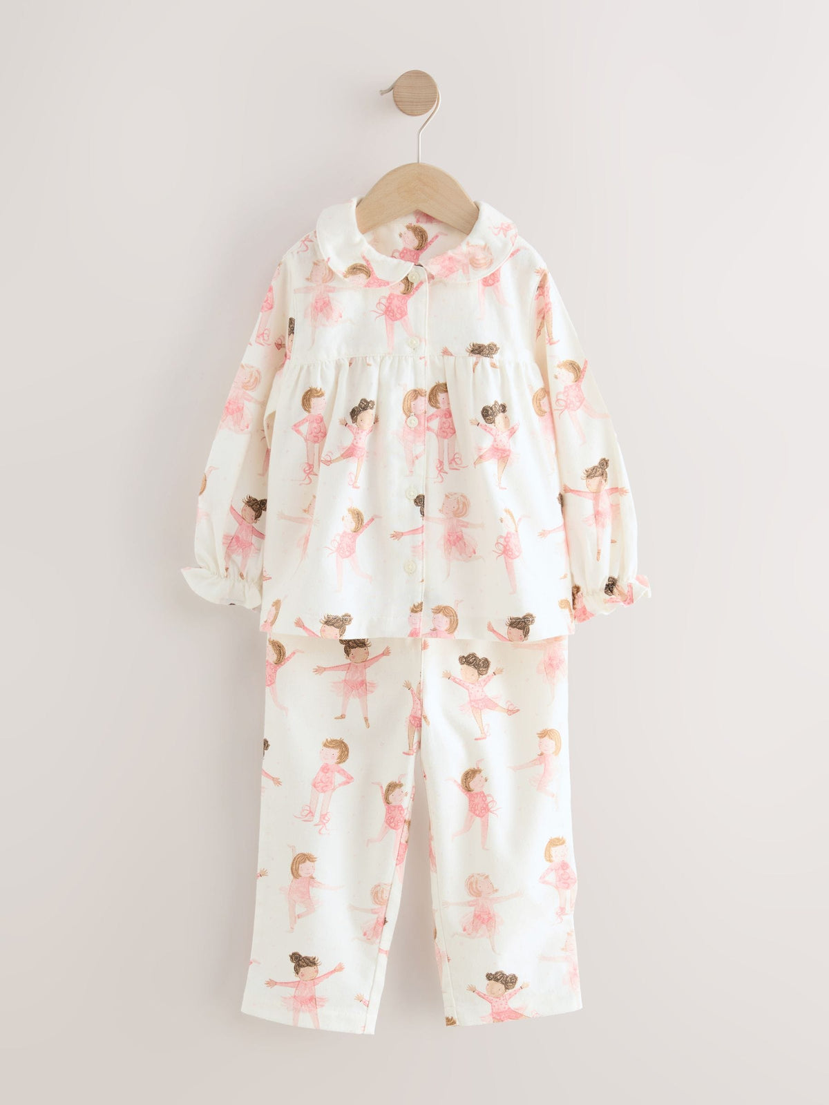 Dsiney Kidz - Ecru/Pink Ballerina Woven Button Through Pyjamas (9mths-10yrs) image 4