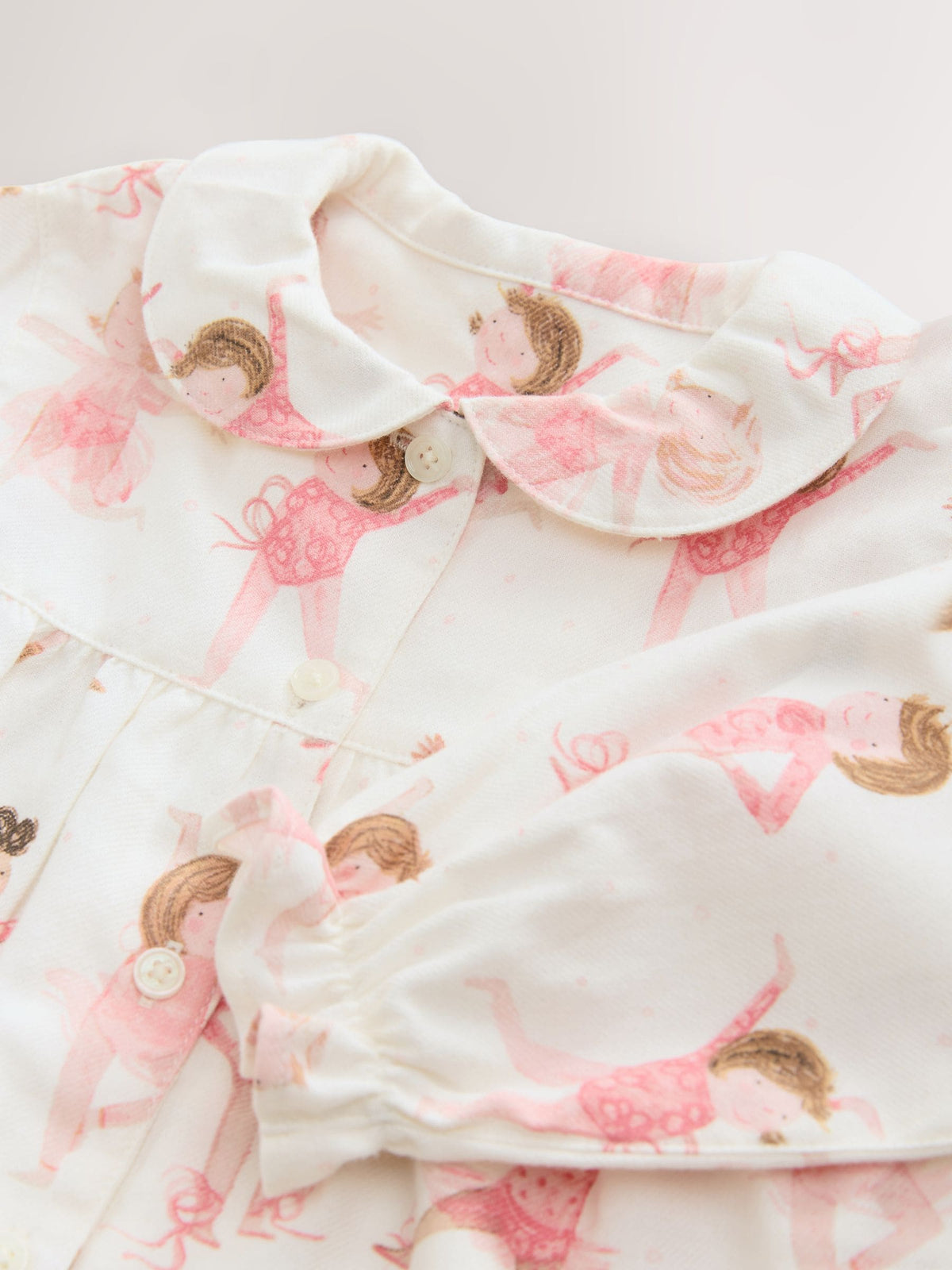 Dsiney Kidz - Ecru/Pink Ballerina Woven Button Through Pyjamas (9mths-10yrs) image 6