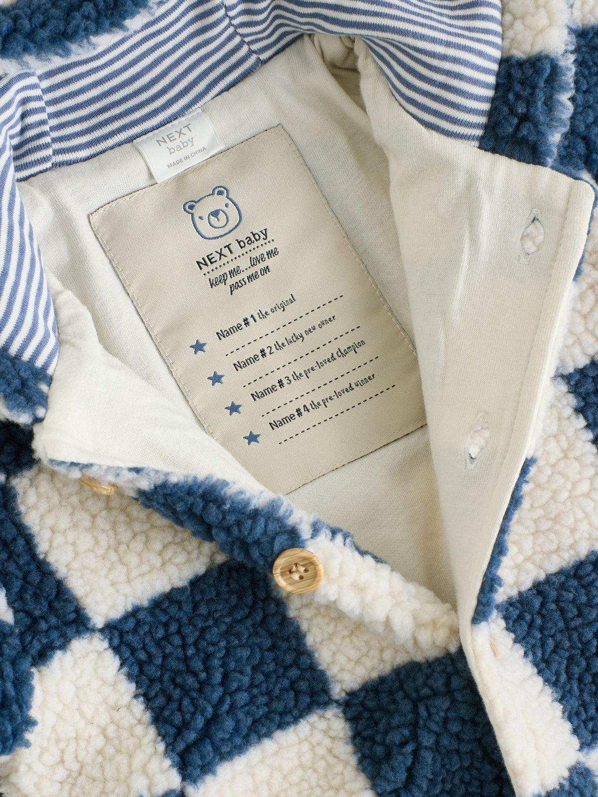 Blue Checkerboard Borg Hooded Baby Pramsuit (0mths-2yrs) - image 12