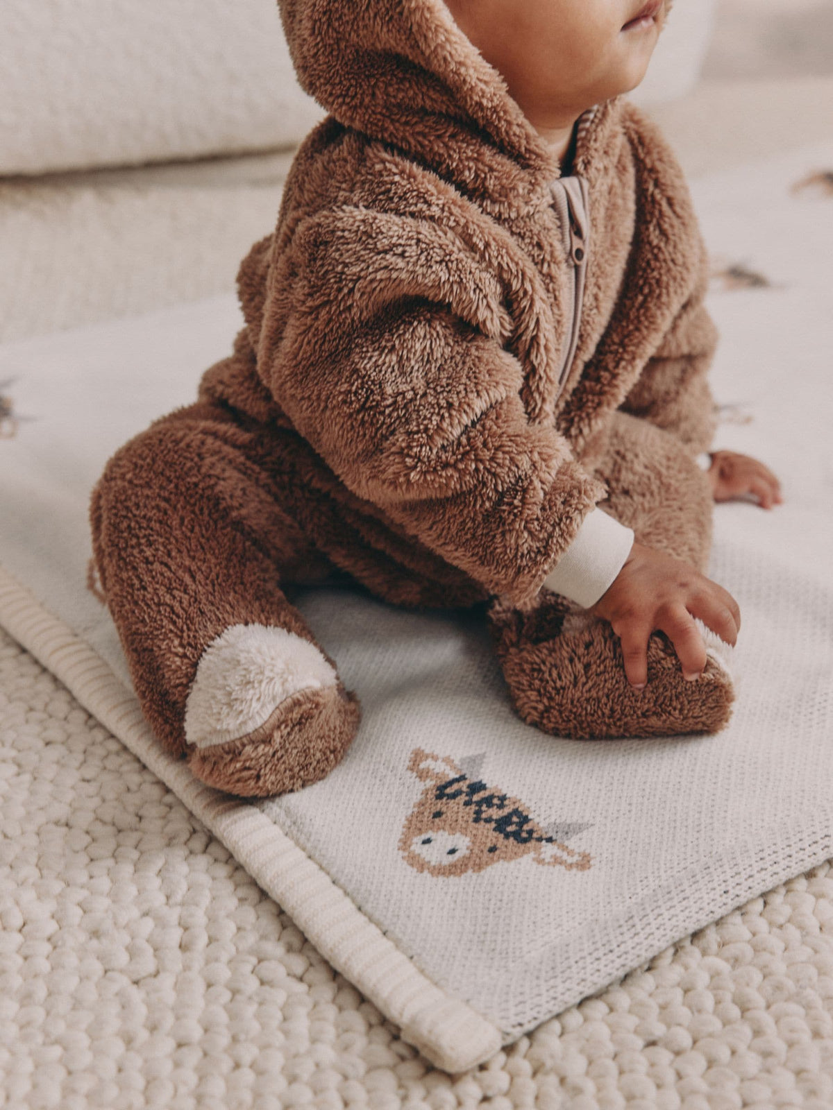 Dsiney Kidz - Brown Hamish Hooded Baby Fleece Pramsuit (0-18mths) image 6