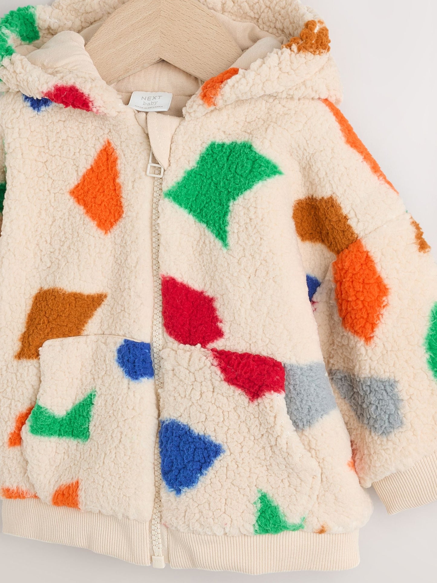 Natural Bright Geo Printed Zip Through Hooded Baby Jacket (0mths-2yrs)