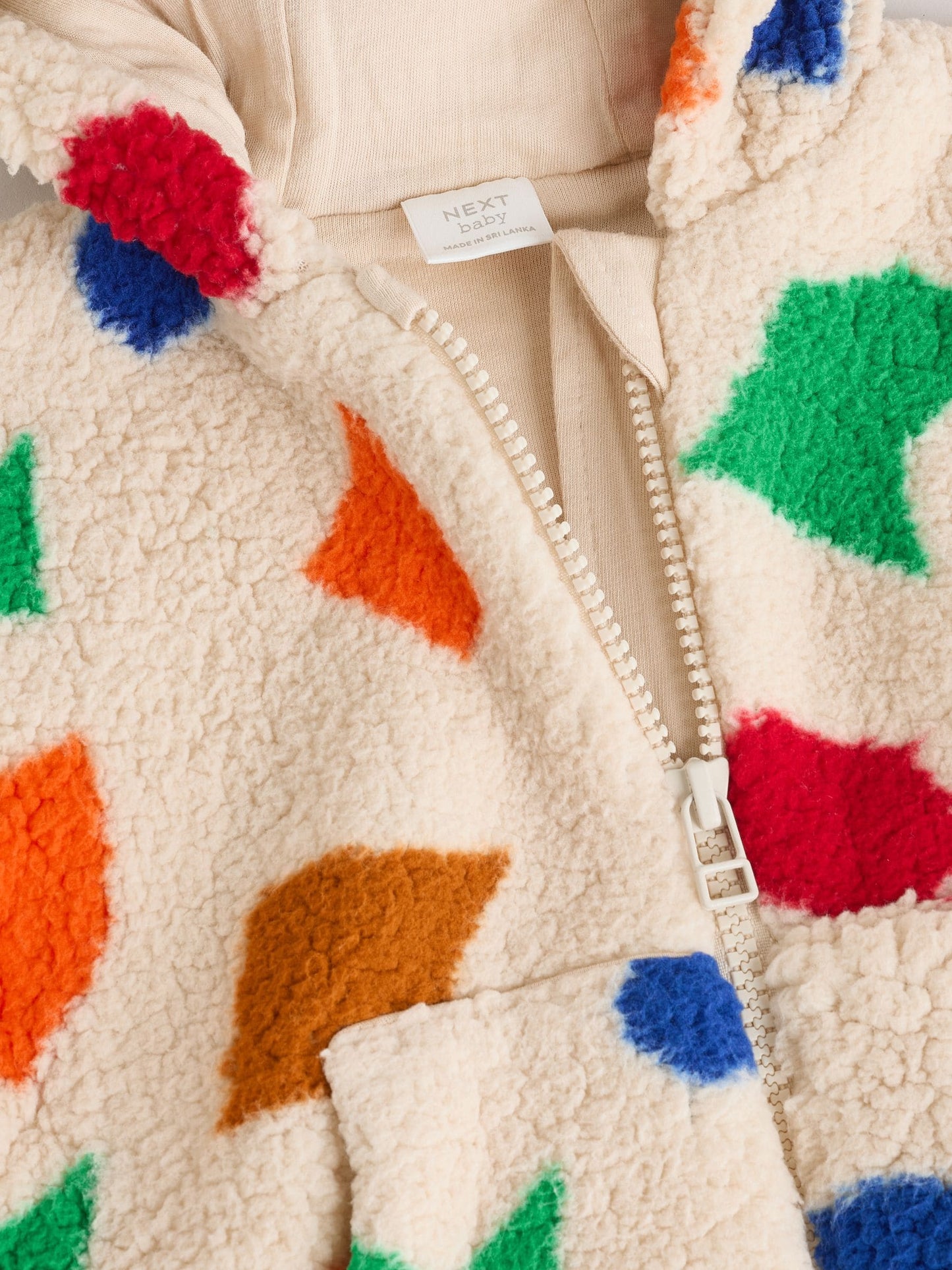 Natural Bright Geo Printed Zip Through Hooded Baby Jacket (0mths-2yrs)
