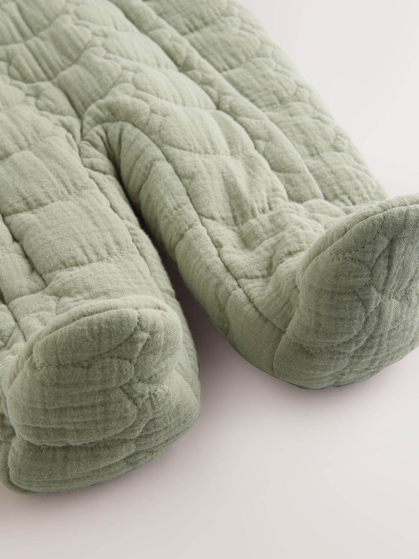 Sage Green Crinkled Baby Pramsuit (0mths-2yrs)