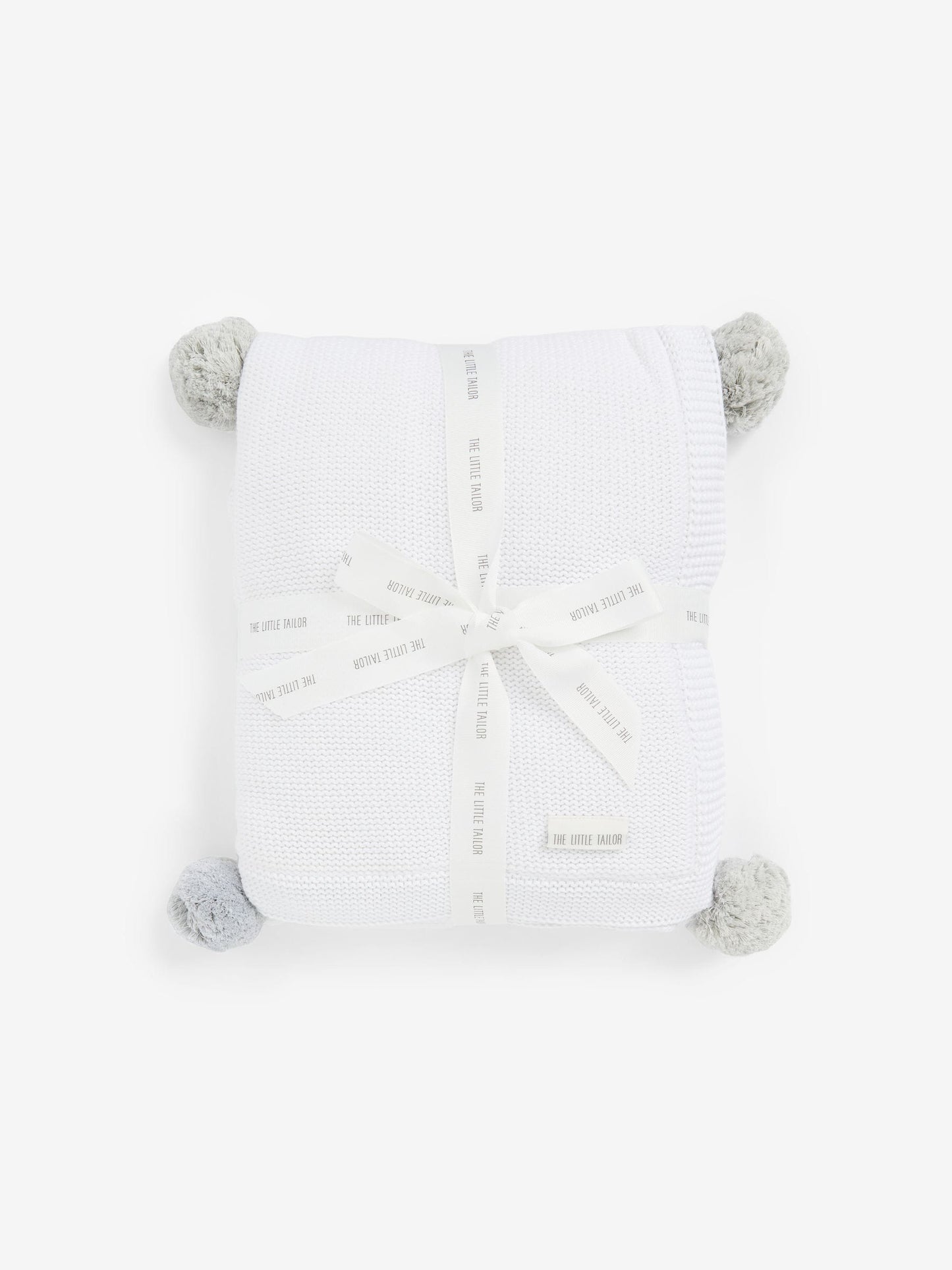 The Little Tailor Pink Pom Pom Plush Lined Blanket image 1