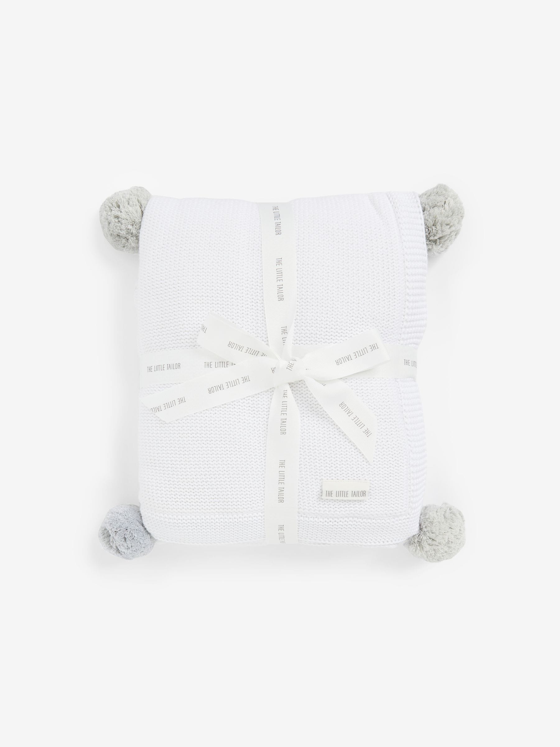 The Little Tailor Pink Pom Pom Plush Lined Blanket image 1