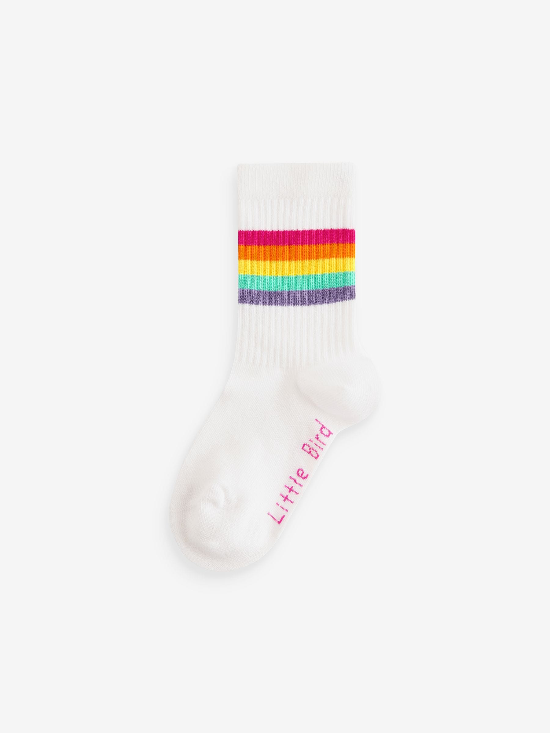 Little Bird by Jools Oliver White Pastel Stripe Tube Socks 3 Pack image 2
