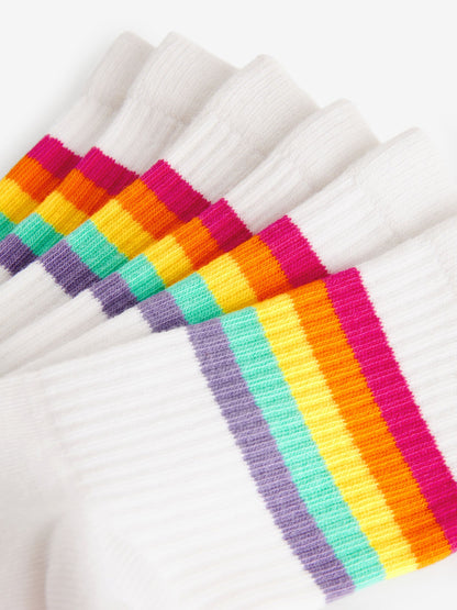 Little Bird by Jools Oliver White Pastel Stripe Tube Socks 3 Pack image 3