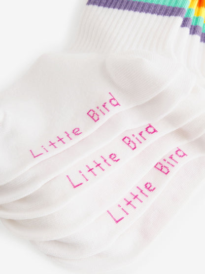 Little Bird by Jools Oliver White Pastel Stripe Tube Socks 3 Pack image 4