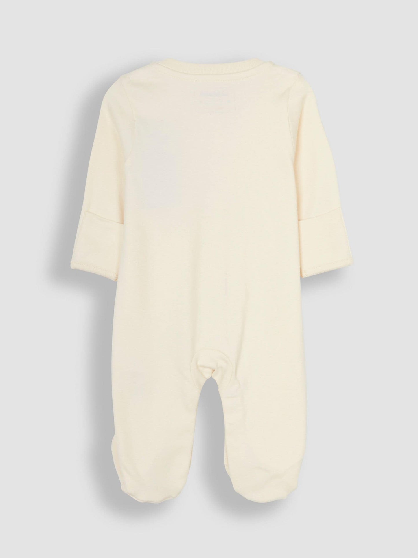 JoJo Maman Bébé Natural Cream Cotton Footed Animal Print Sleepsuits 3-Pack image 5