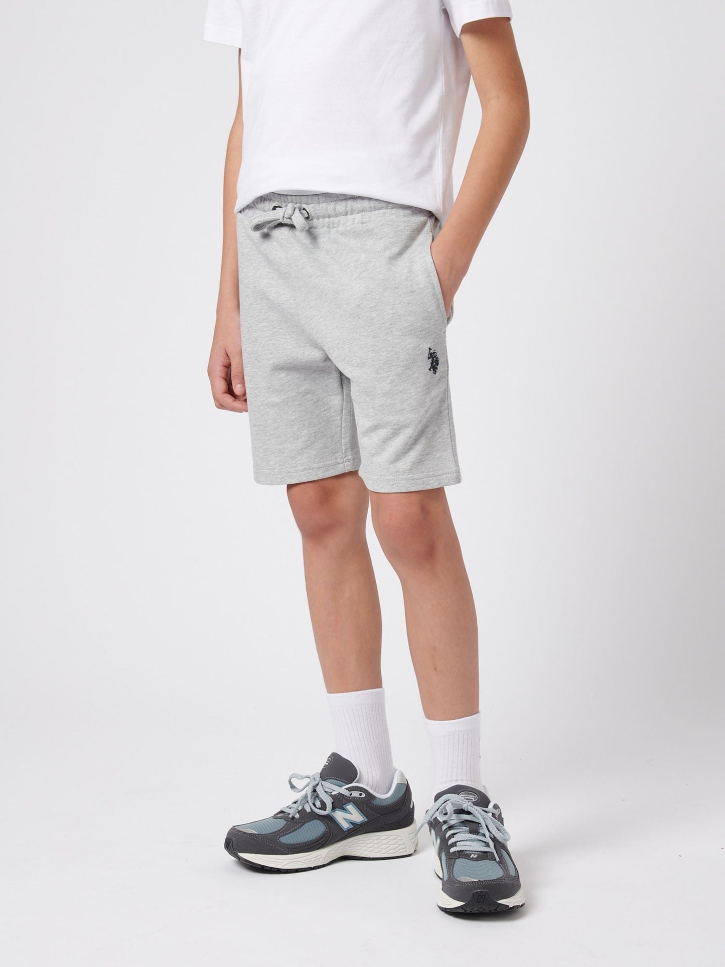 Dsiney Kidz - U.S. Polo Assn. Grey Boys 100% Cotton Double Horsemen Sweat Shorts image 1