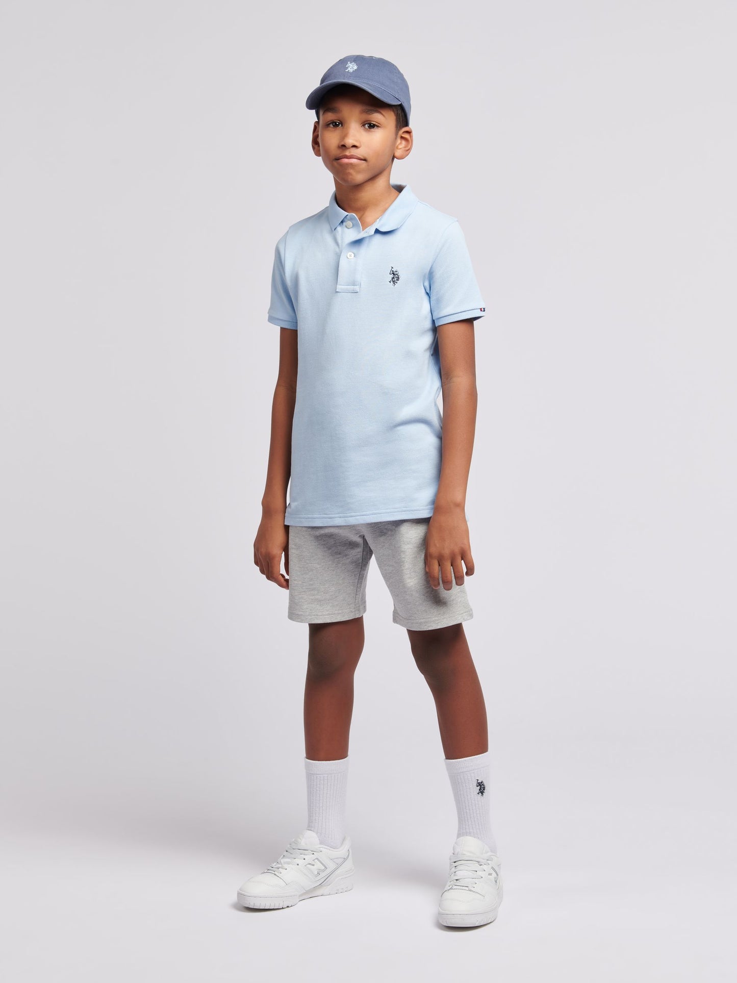 Dsiney Kidz - U.S. Polo Assn. Grey Boys 100% Cotton Double Horsemen Sweat Shorts image 4