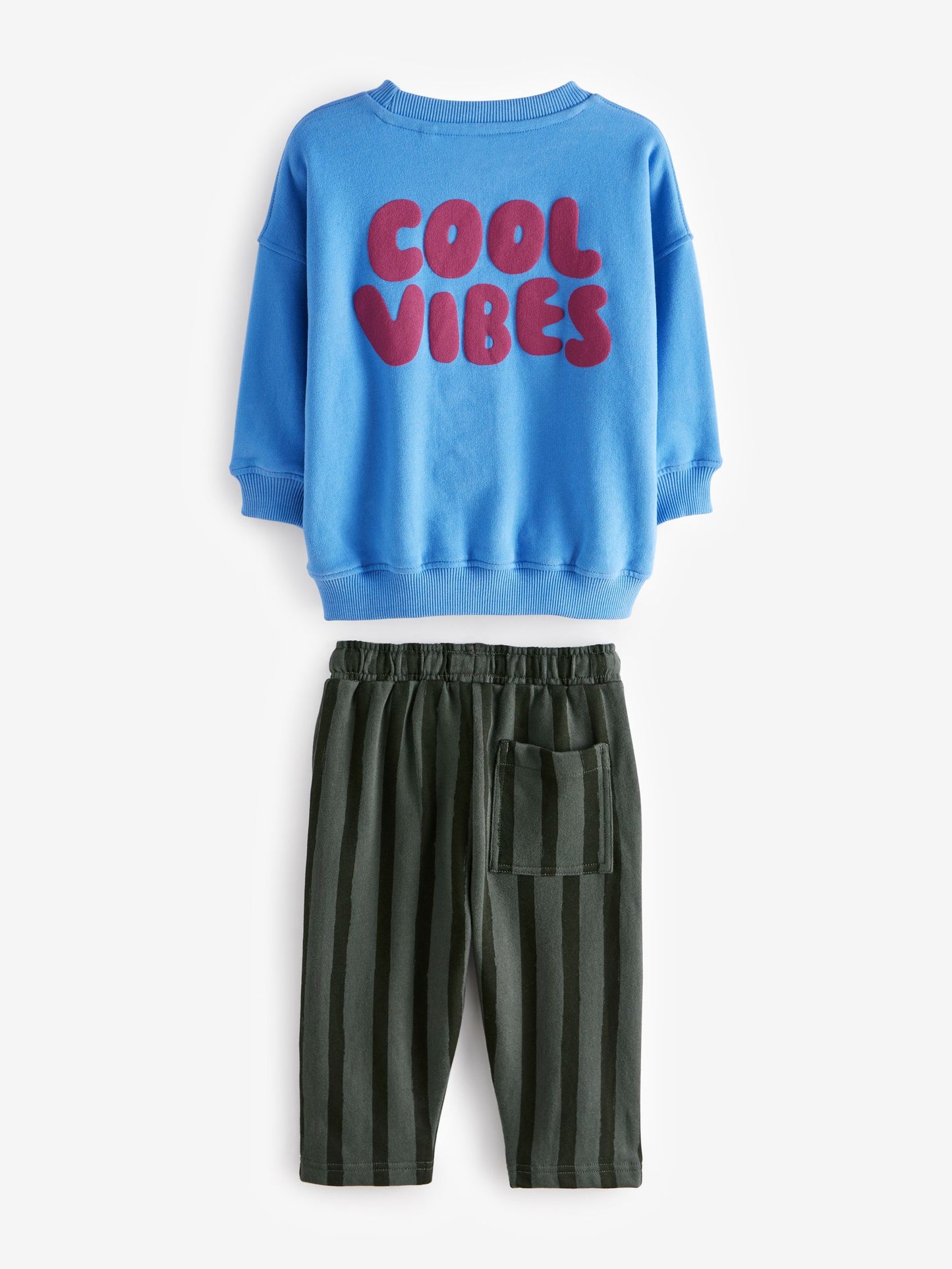 Dsiney Kidz - Blue/Grey Single Sweatshirt And Stripe Joggers Set (3mths-7yrs) image 2