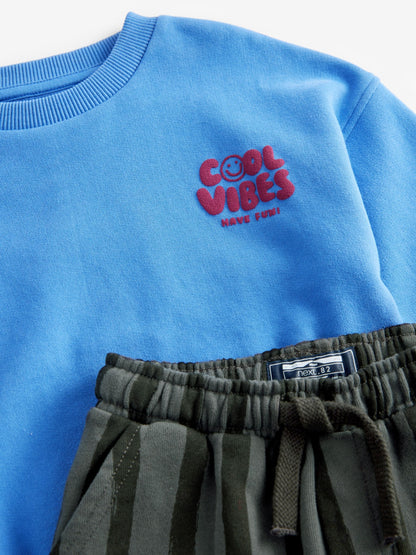 Dsiney Kidz - Blue/Grey Single Sweatshirt And Stripe Joggers Set (3mths-7yrs) image 4