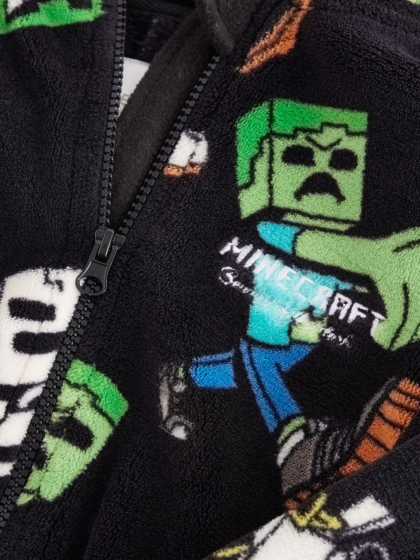 Black/Green Minecraft Fleece All-In-One (5-14yrs)
