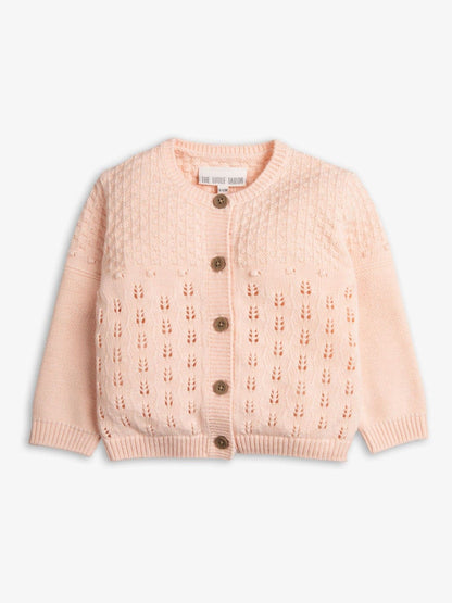 Dsiney Kidz - The Little Tailor Pink 100% Cotton Pointelle Knitted Cardigan image 1