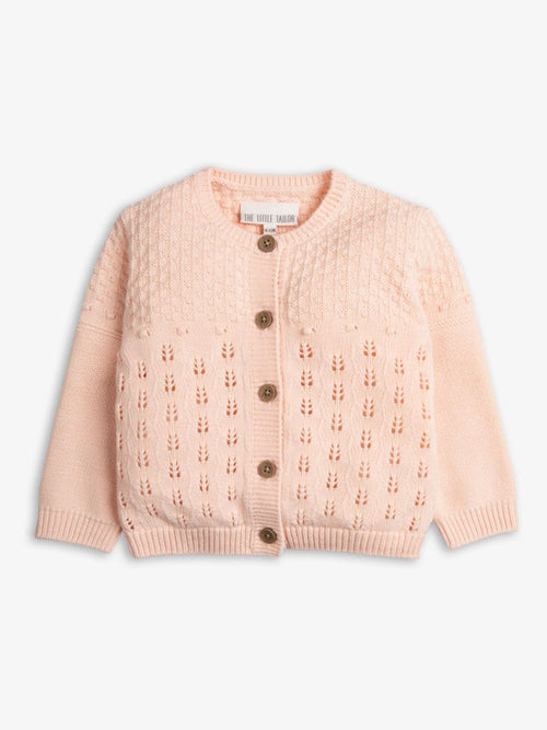Dsiney Kidz - The Little Tailor Pink 100% Cotton Pointelle Knitted Cardigan image 1