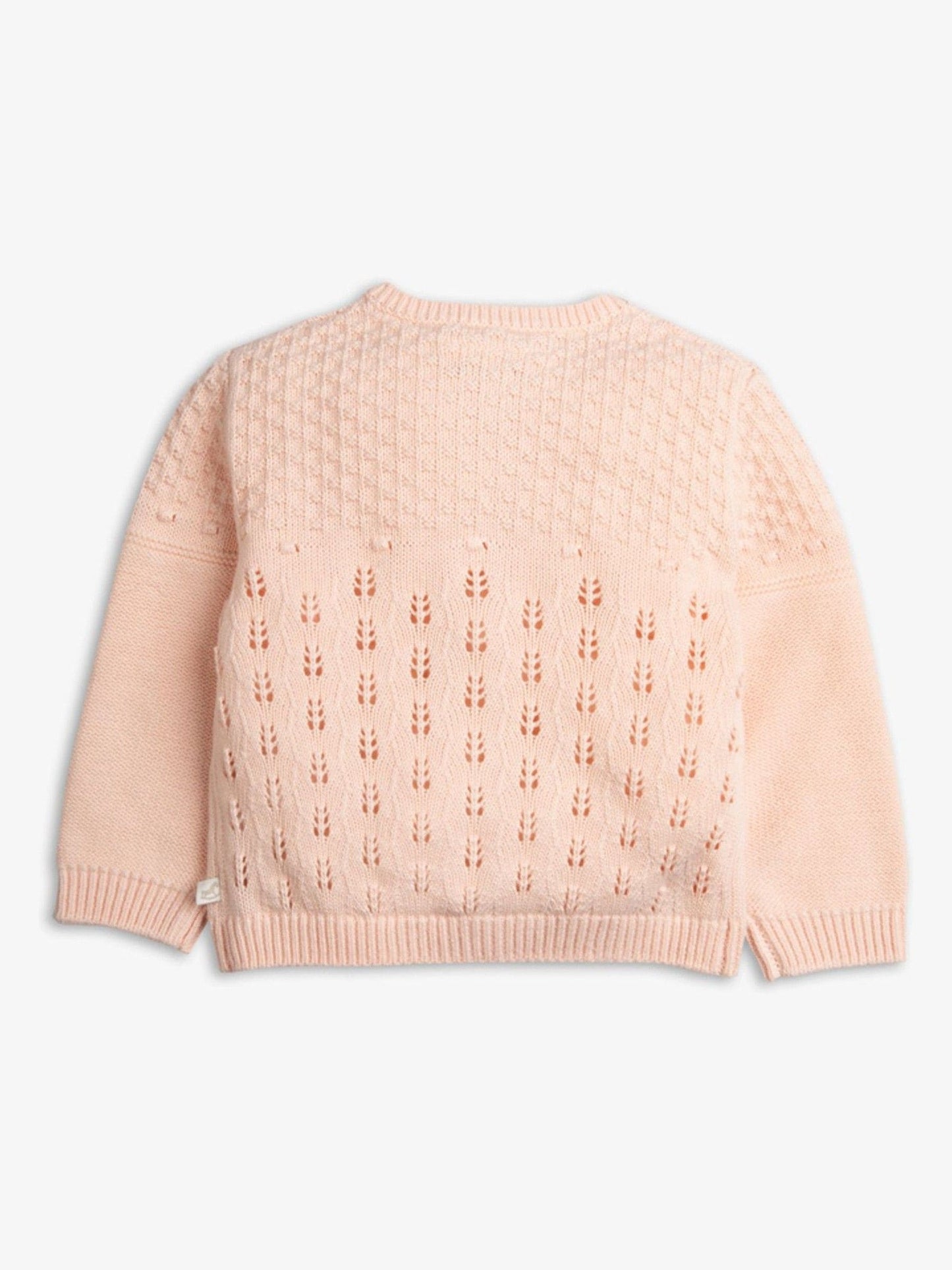 Dsiney Kidz - The Little Tailor Pink 100% Cotton Pointelle Knitted Cardigan image 2