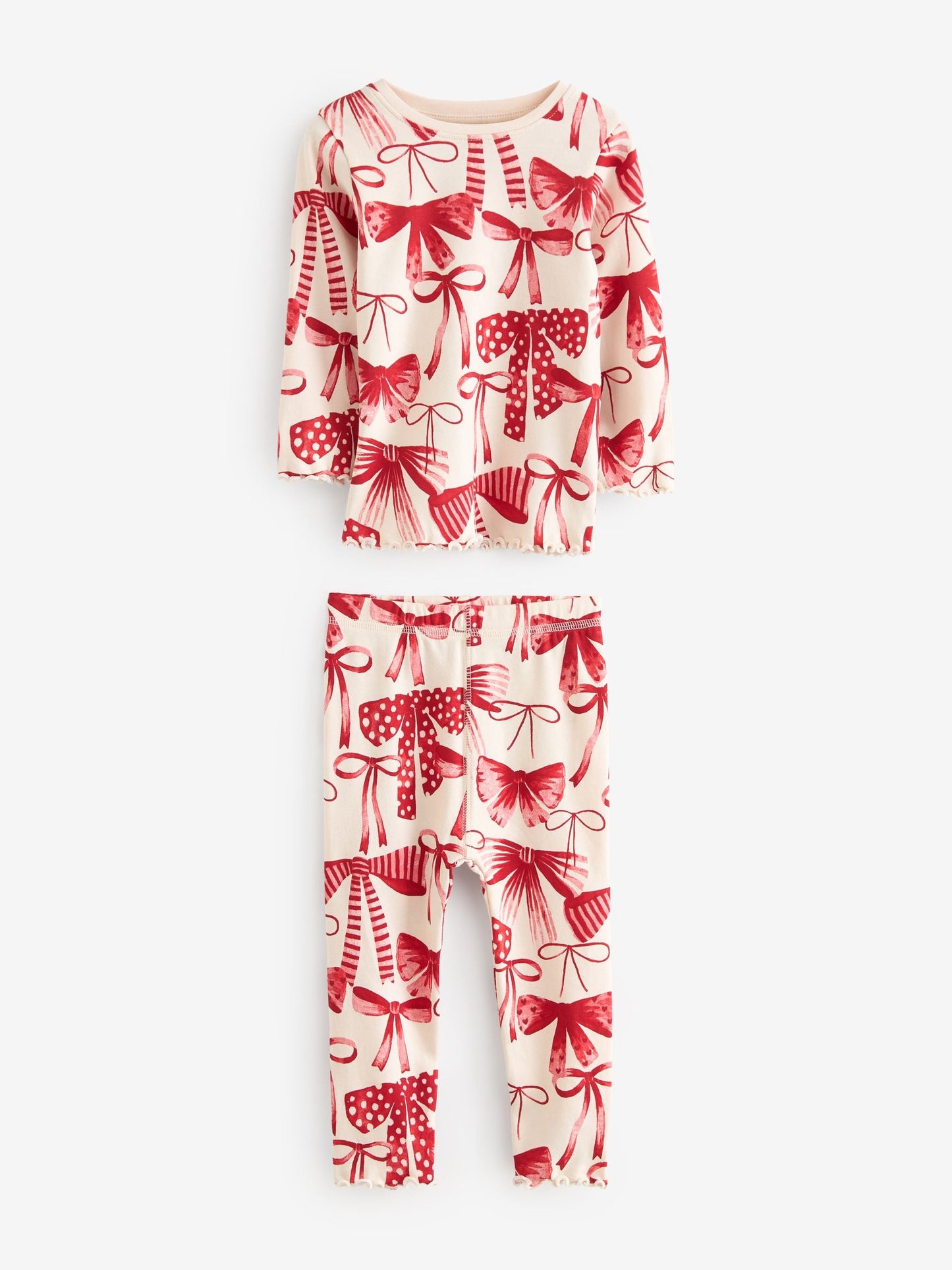 Red Bow/ Heart Long Sleeve Snuggle Pyjamas 3 Pack (9mths-16yrs)