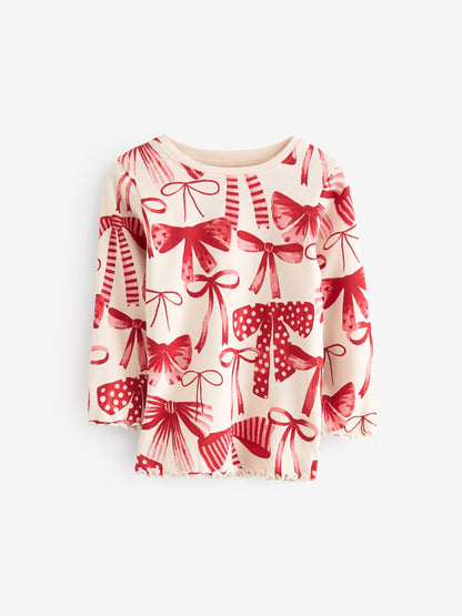 Red Bow/ Heart Long Sleeve Snuggle Pyjamas 3 Pack (9mths-16yrs)