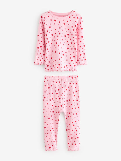 Red Bow/ Heart Long Sleeve Snuggle Pyjamas 3 Pack (9mths-16yrs)