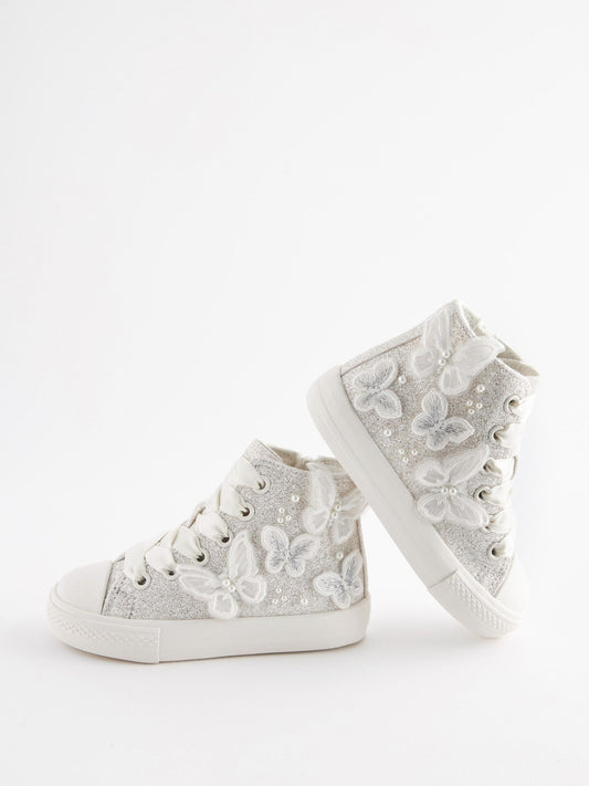 Butterfly Glitter High Top Trainers image 1