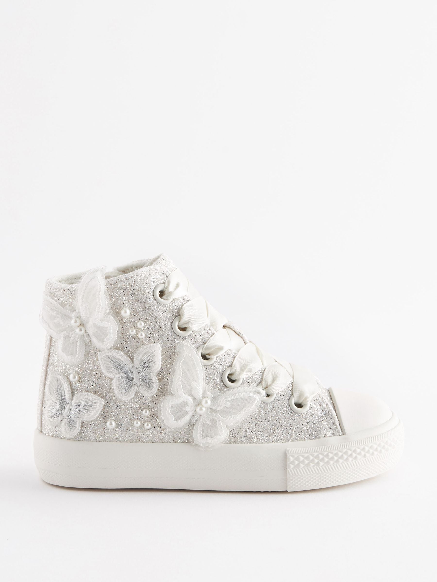 Butterfly Glitter High Top Trainers image 3