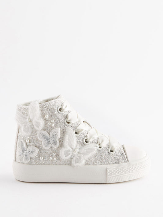 Butterfly Glitter High Top Trainers image 2