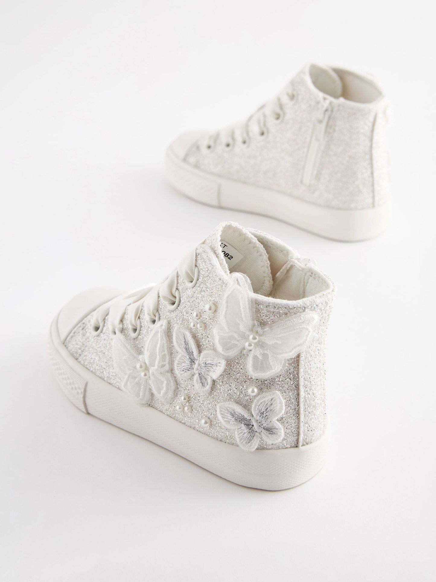 Butterfly Glitter High Top Trainers image 4