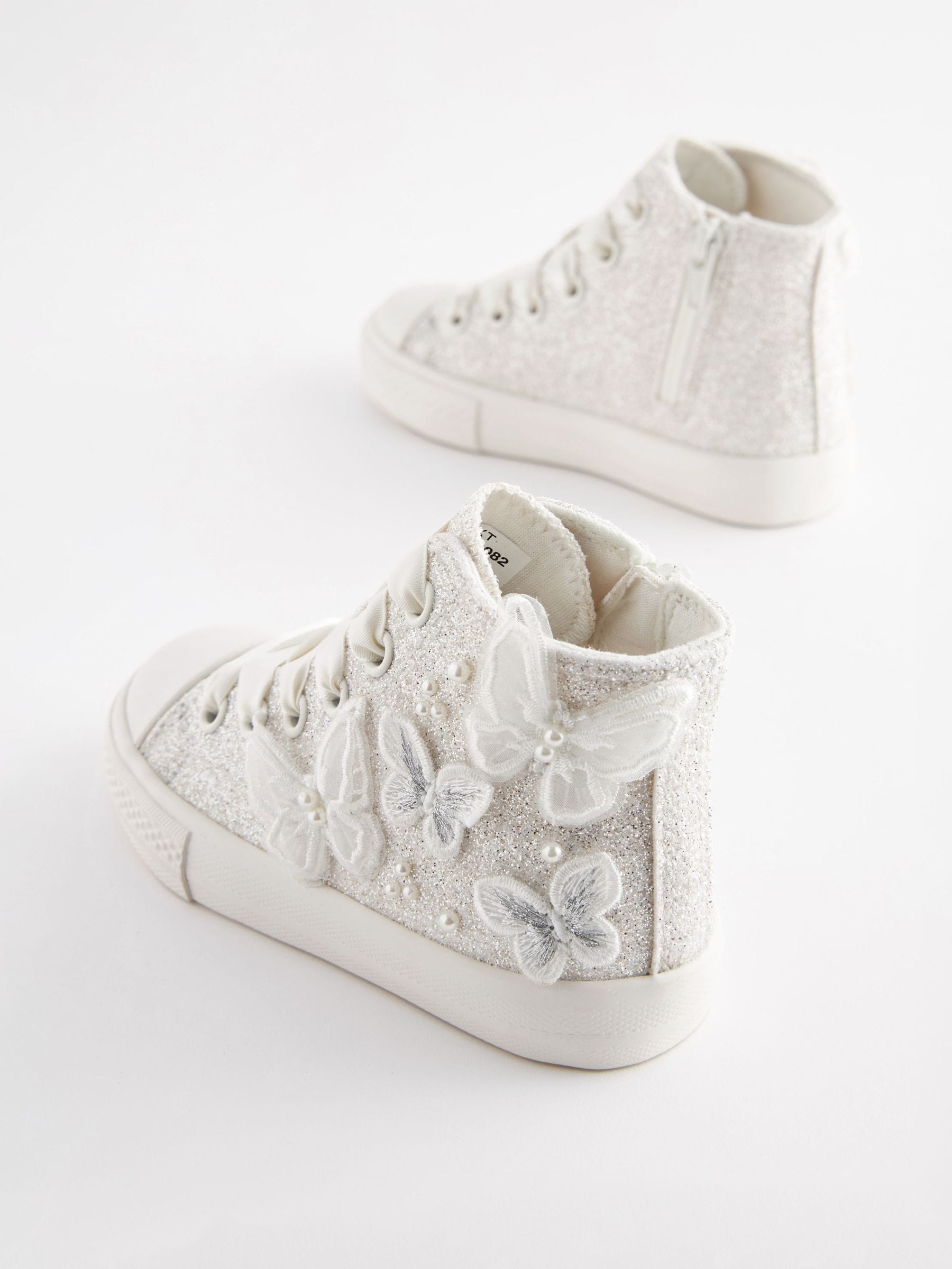 Butterfly Glitter High Top Trainers image 3