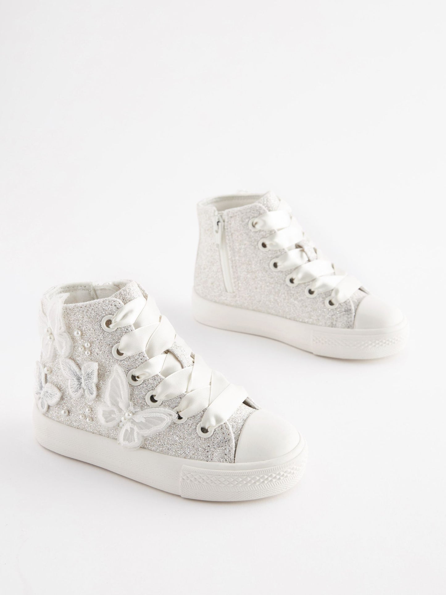 Butterfly Glitter High Top Trainers image 7