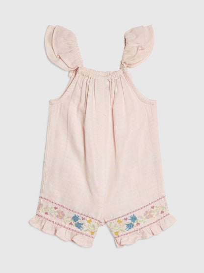 River Island Pink Floral Cross Stitch Romper image 2